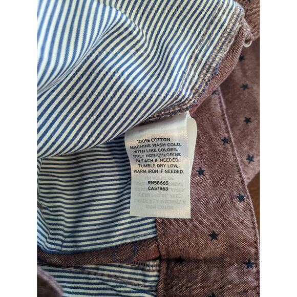 14th & Union Star Print Shorts 32W Red Blue Mens Regular Fit Bermuda Casual Work - Picture 4 of 9